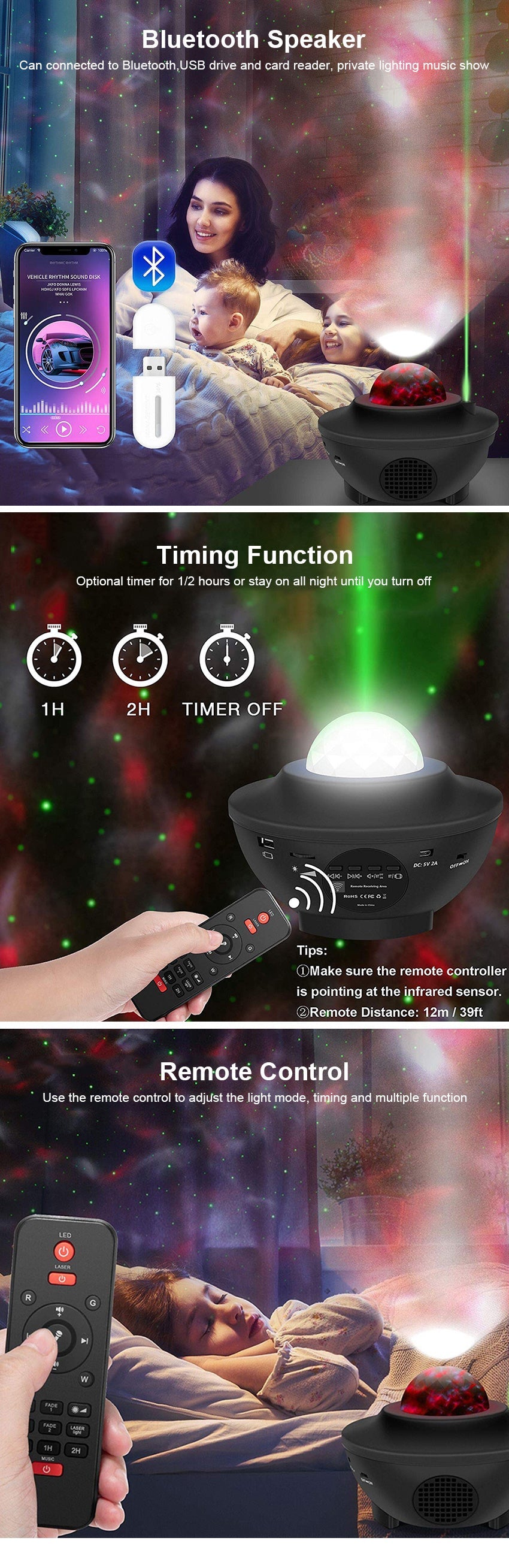 LED Galaxy Star Light Starry Projecter