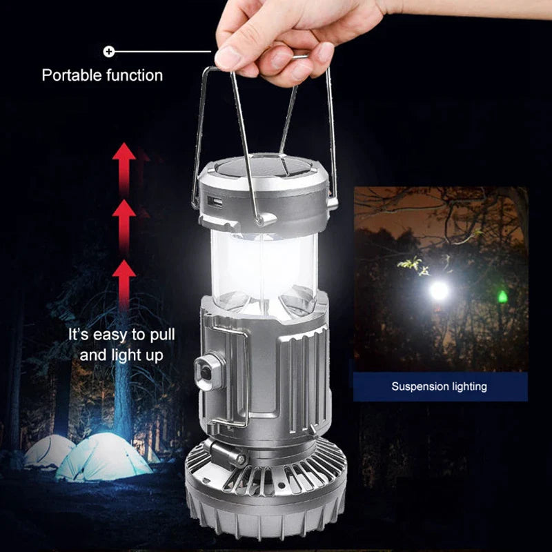 3 IN 1 Portable Camping Lights Solar Powered