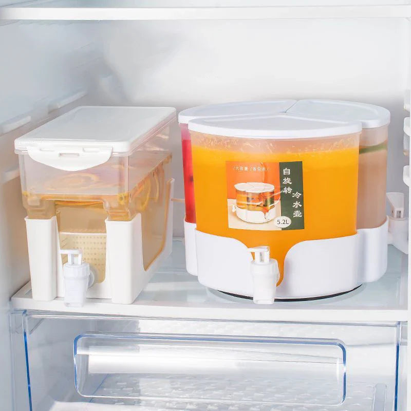 Cold Water Pitcher with Faucet & Iced Beverage Dispenser Refrigerator and Spigot