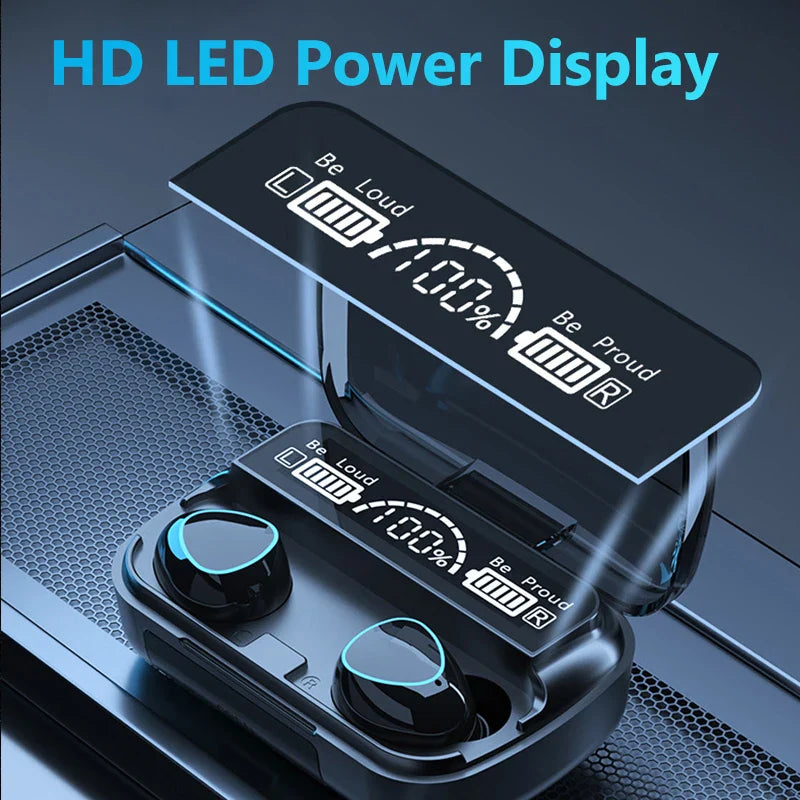 M10 TWS Wireless Earphone Bluetooth With Touch Control LED Display 9D Stereo