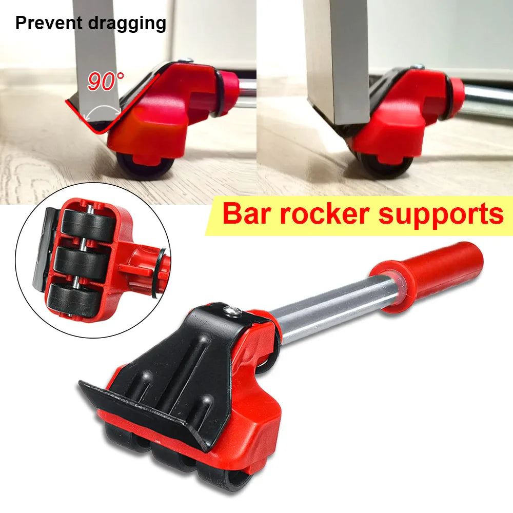 Heavy Duty Furniture Lifter with Wheel Bar - 5Pcs/Set