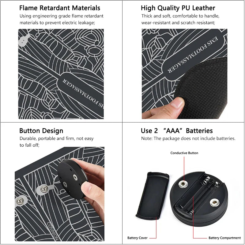 EMS Foot Massager Electric Muscle Stimulator Feet Mat