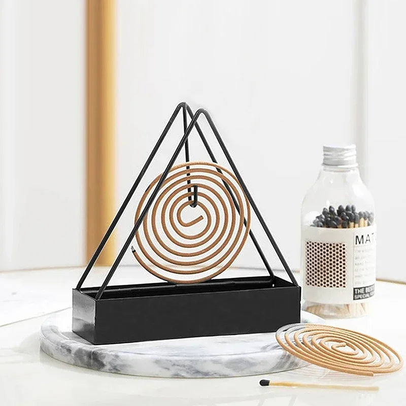 Iron Mosquito Coil Holder & Modern Repellent Incense Rack
