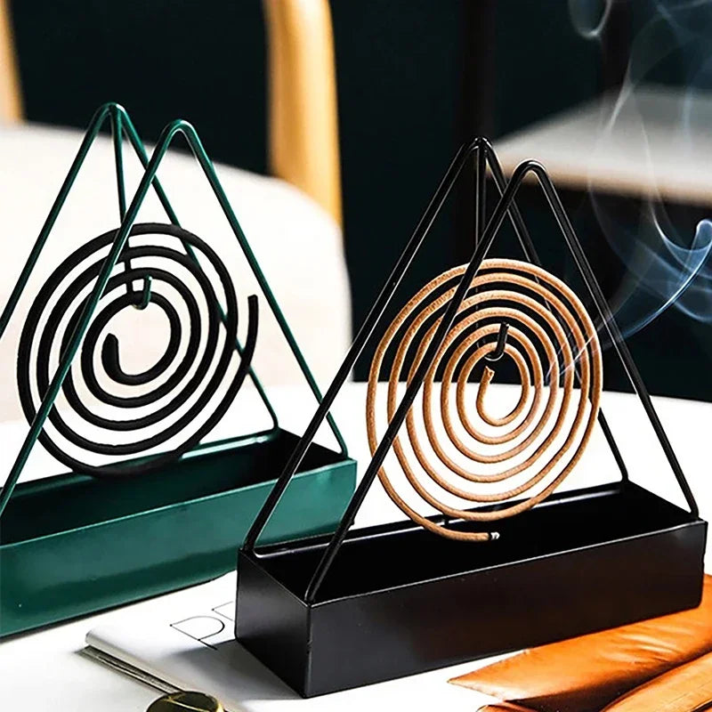 Iron Mosquito Coil Holder & Modern Repellent Incense Rack