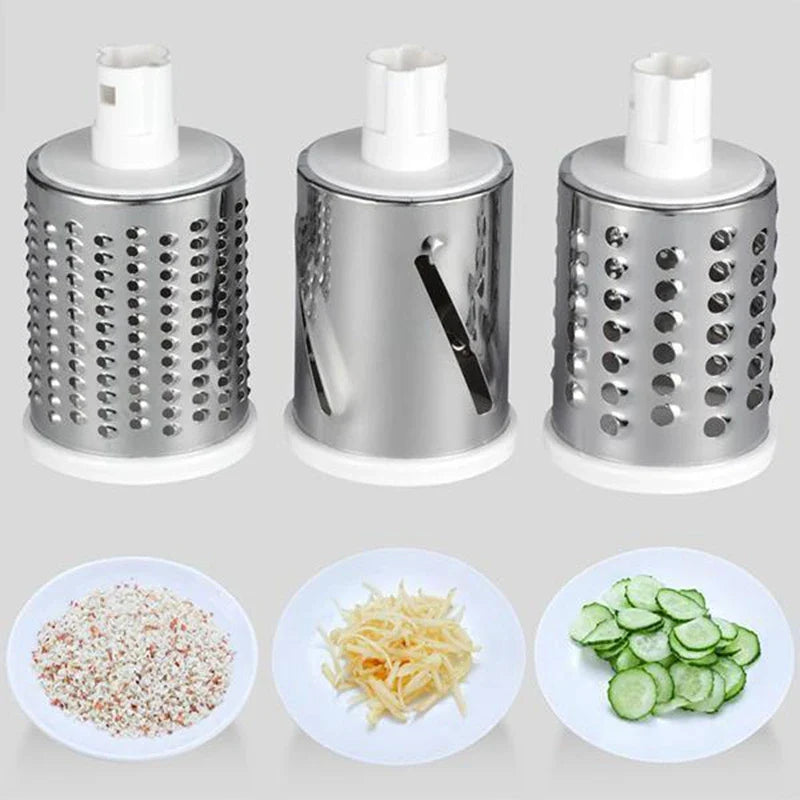 3-in-1 Manual Rotation Vegetable Fruit Slicer & Round Cutter