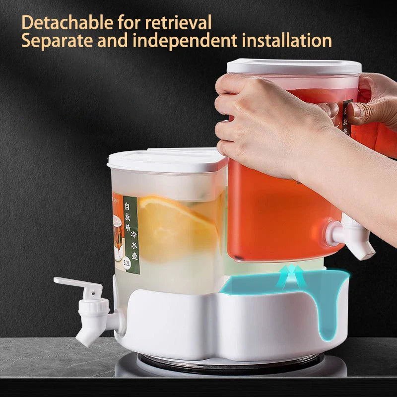 Cold Water Pitcher with Faucet & Iced Beverage Dispenser Refrigerator and Spigot