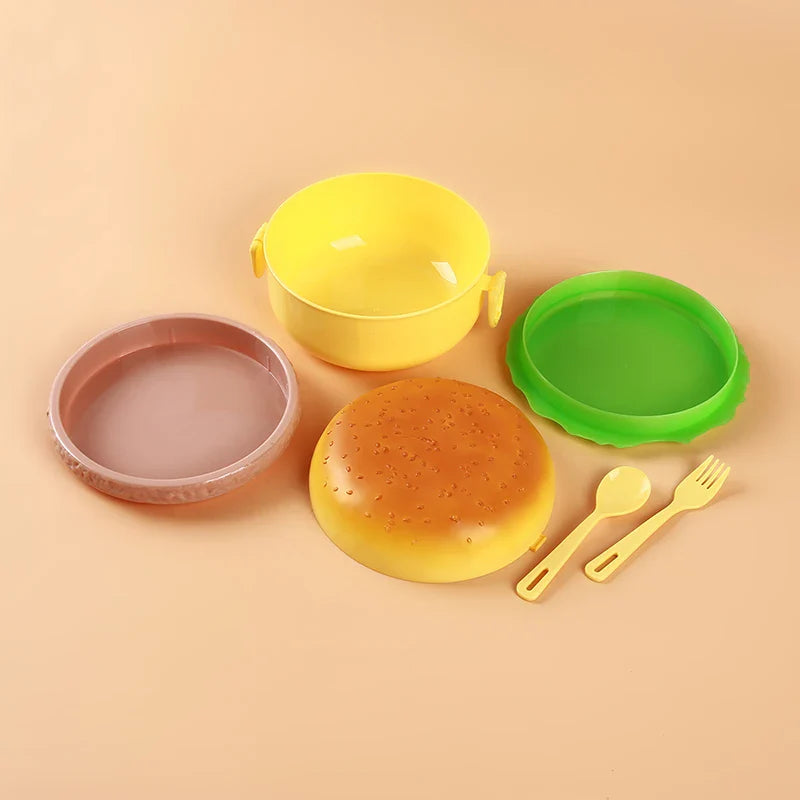 Burger Shape Round Lunch Box For Kids