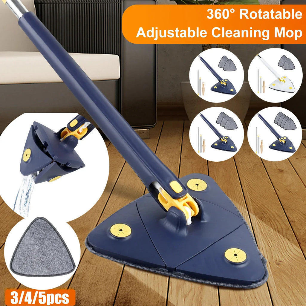 360° Rotatable Self-Wringing Telescopic Triangle Mop