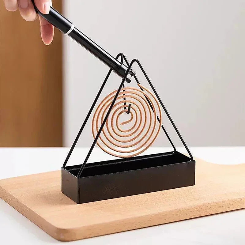 Iron Mosquito Coil Holder & Modern Repellent Incense Rack