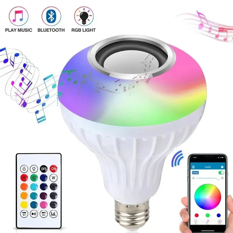 LED Stage Lighting E27 RGB Bluetooth Music Bulb with Remote Control
