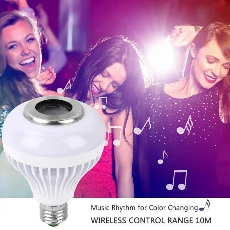 LED Stage Lighting E27 RGB Bluetooth Music Bulb with Remote Control