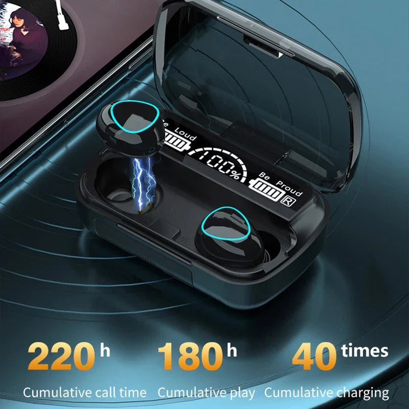 M10 TWS Wireless Earphone Bluetooth With Touch Control LED Display 9D Stereo