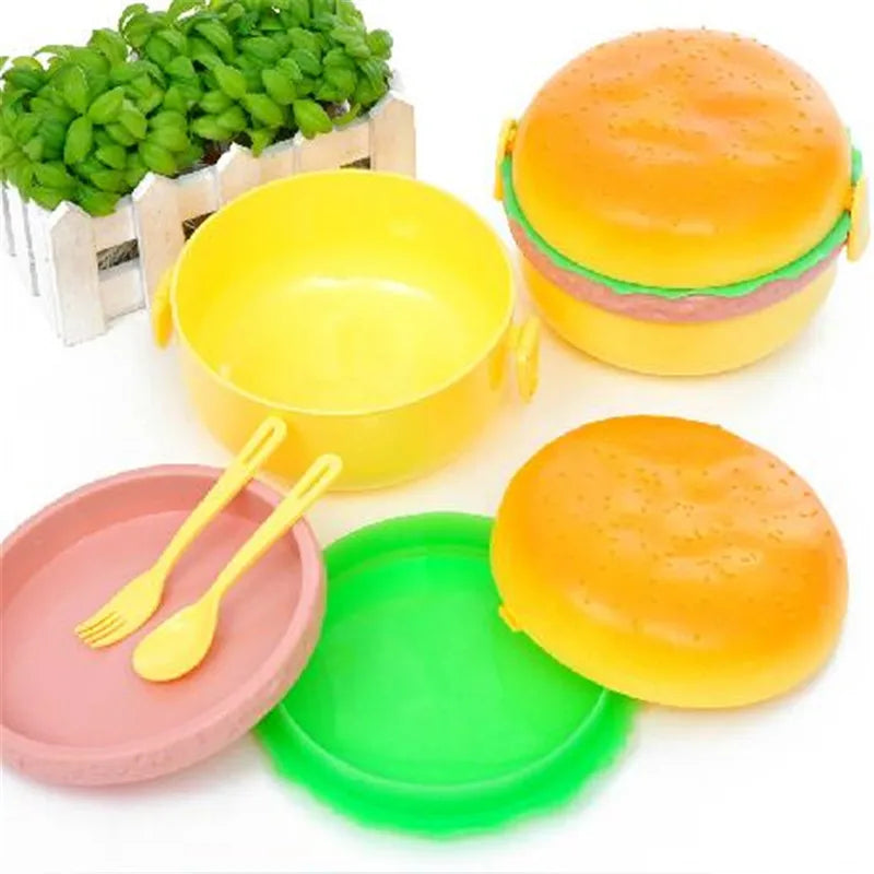 Burger Shape Round Lunch Box For Kids
