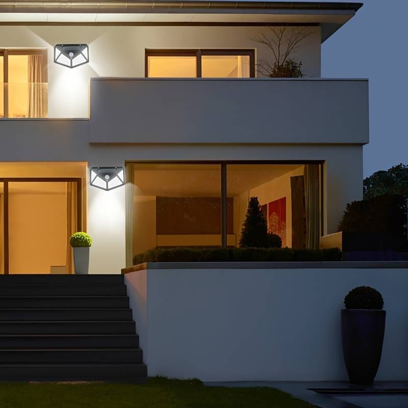 100LED Solar Wall Lamp With PIR Motion Sensor