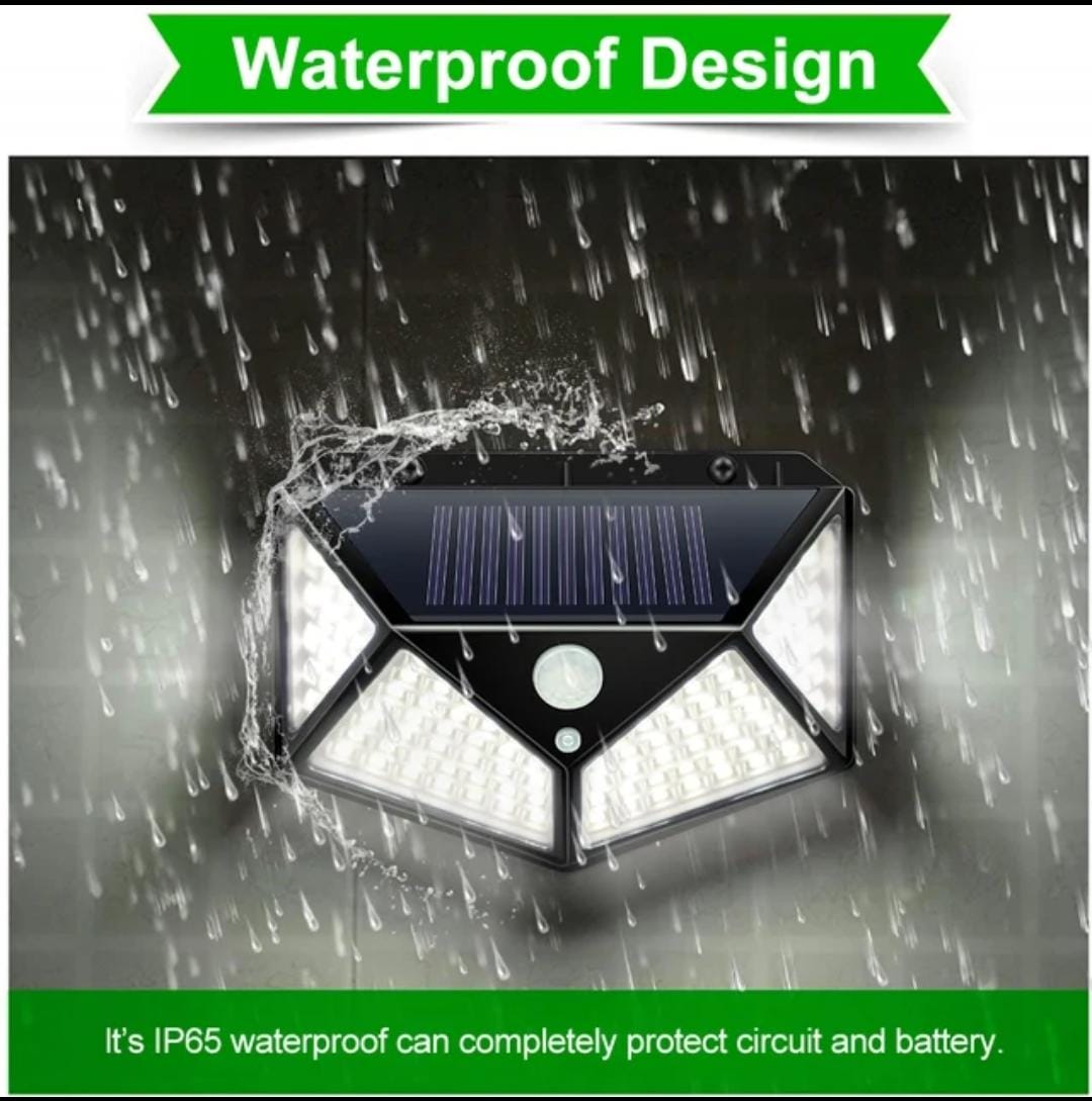 100LED Solar Wall Lamp With PIR Motion Sensor